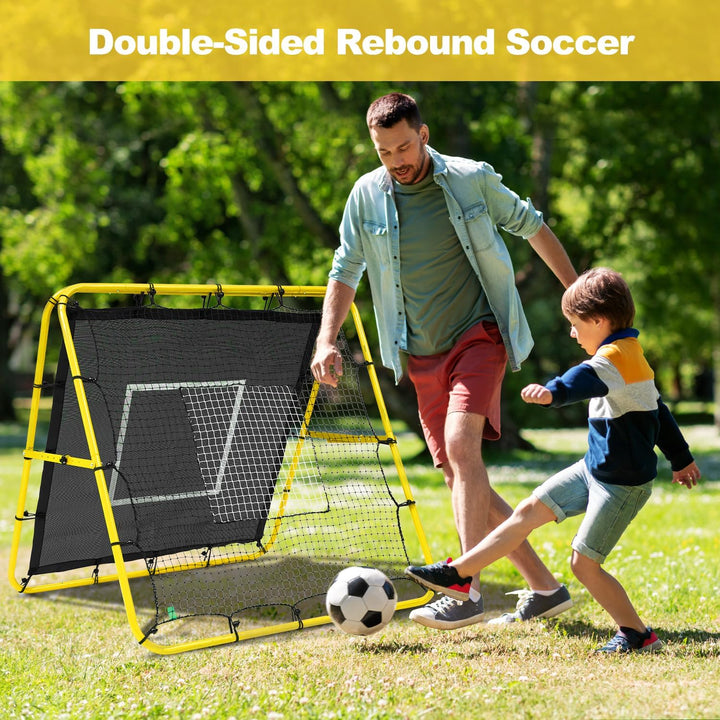 BAGAIL Doppelseitiges Rebounder-Netz, Fussballnetze, verstellbare Winkel, anpassbare Struktur, Rebou