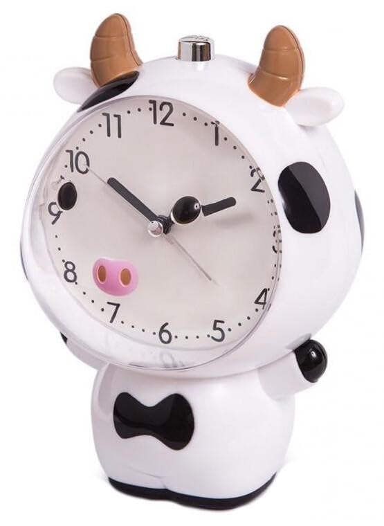 Levitantes Kinderwecker mit Kuh-Design, sanftem Licht, Melodien und Snooze-Funktion, ideal, um Kinde