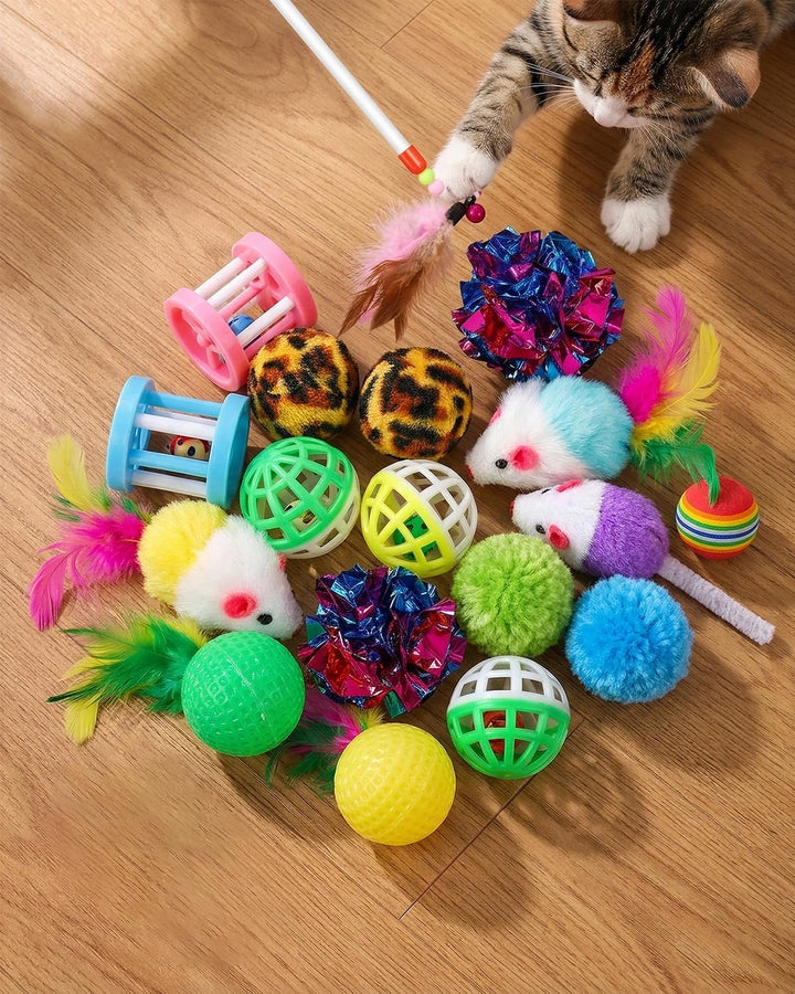 Odoland Katzentunnel grosse Katzenspielzeug mit Plüsch Katze Bett Katzentunnel mit Ball für Indoor K