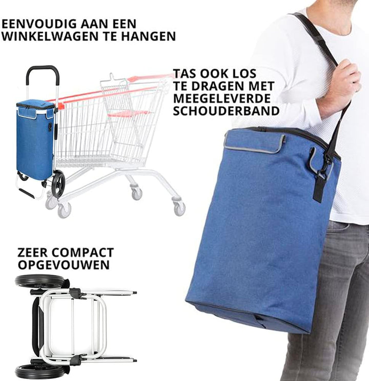 Shoppingcruiser Allround Einkaufstrolley mit Kühlfach 41ltr, klappbar, Einkaufswagen abnehmbare Tasc