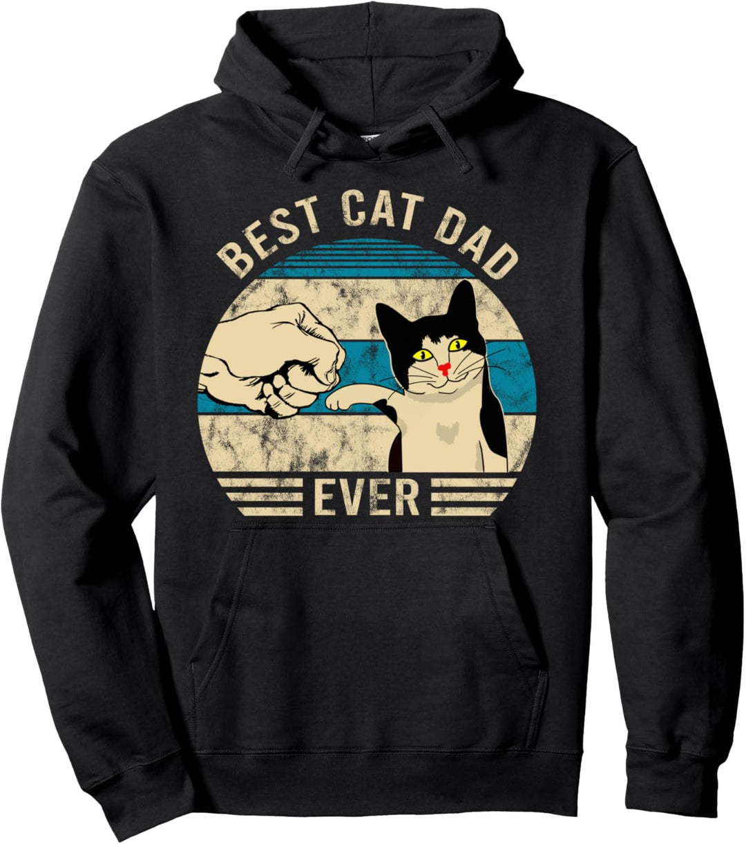 Best Cat Dad Ever Katzen Bester Katzenpapa Retro Pullover Hoodie