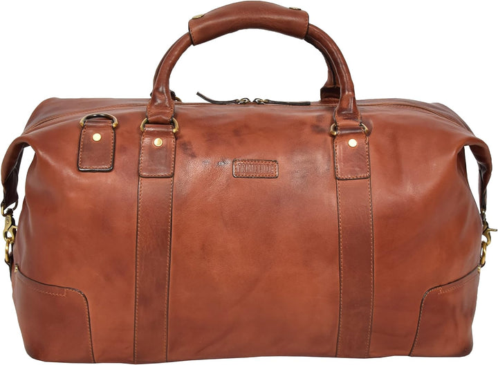Echtes Leder Reisetasche Vintage Hellbraun Luxus Reise Duffle Tasche Fitnessstudio Wochenende Kabine