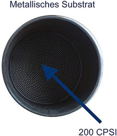 BLUETECH® 200 Zellen UNIVERSALL FLACH Sport Renn Katalysator Euro 4 Norm Metall 101mm 103R. ID Ansch