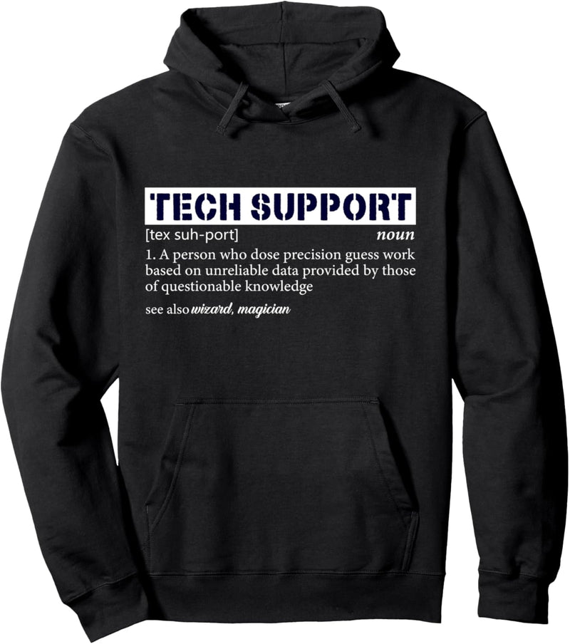 Tech Support Definition Funny Computer Programmers Geek Pullover Hoodie