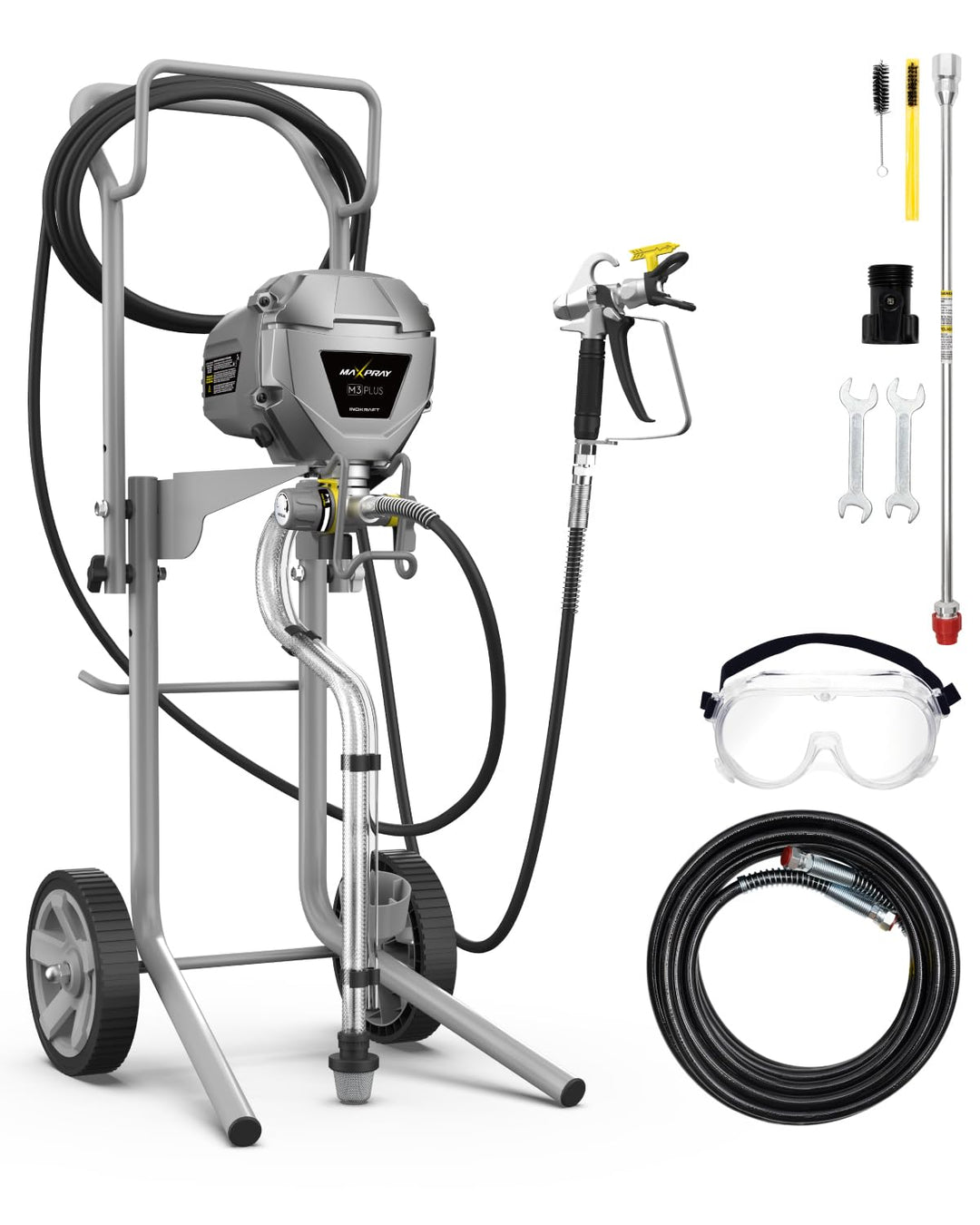 InoKraft Airless Farbsprüher Pro MaXpray M3 Plus, fortschrittliche Produktivität und Effizienz, Robu
