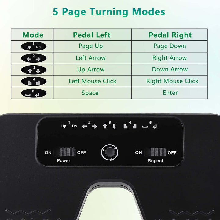 Tavsou Bluetooth Page Turner Pedal für Smartphones und Tablets, wiederaufladbar, Musikpedale (klassi
