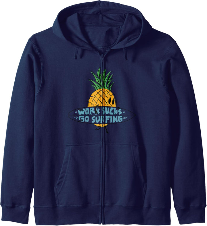 Arbeit saugt gehen surfen lustige Ananas Kapuzenjacke