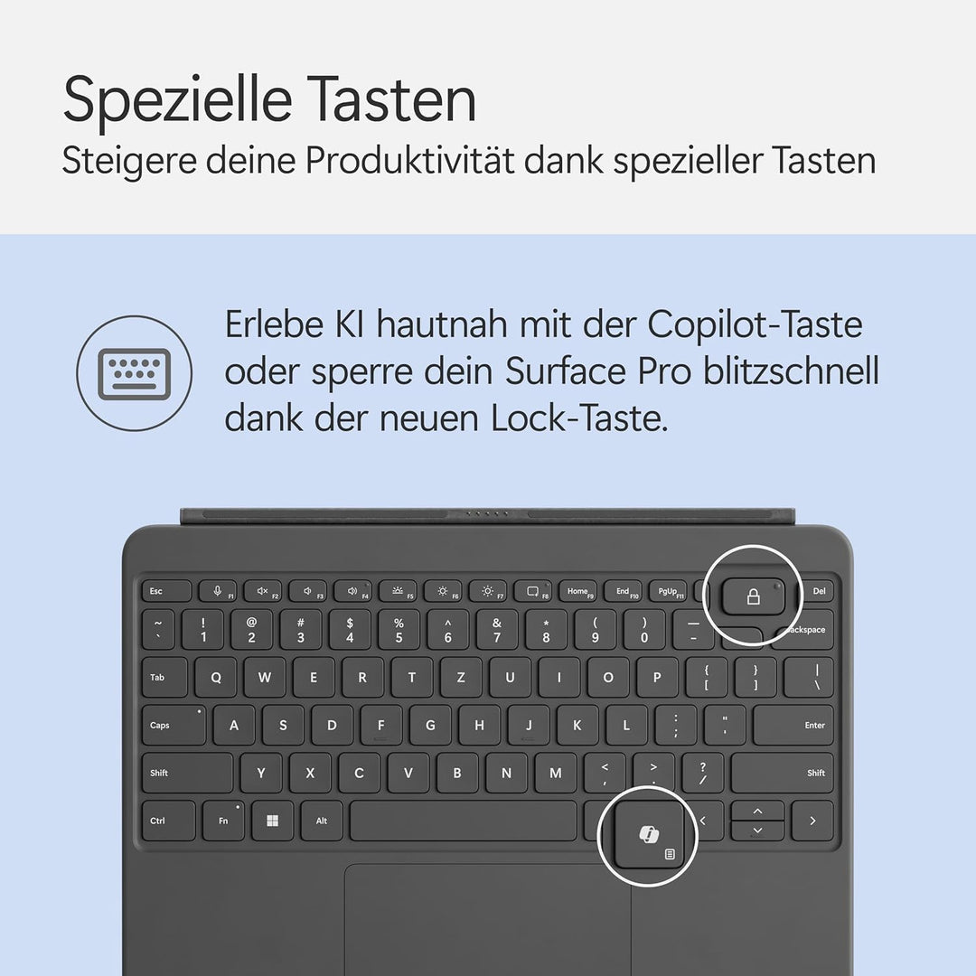 Microsoft Surface Pro 12" Keyboard mit Slim Pen | kompatibel mit Surface Pro 12" | QWERTZ | Anthrazi