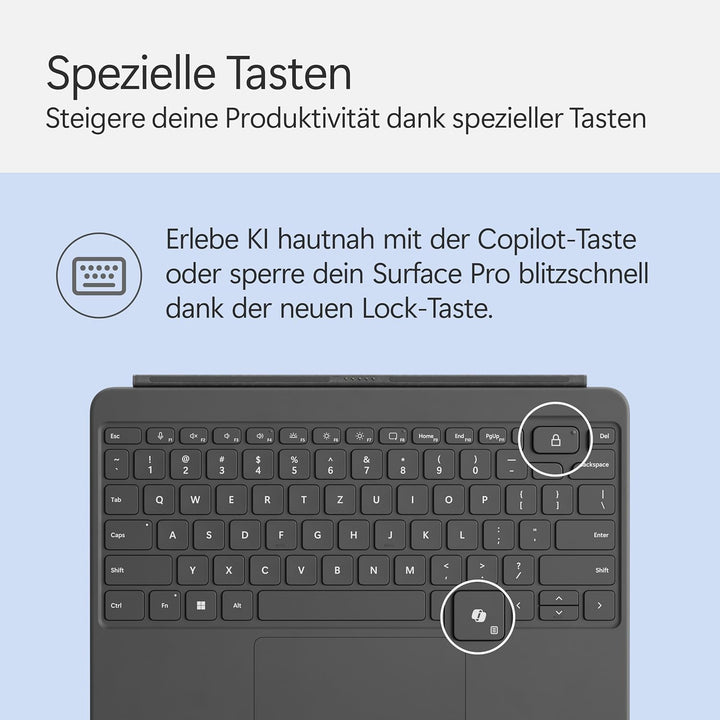 Microsoft Surface Pro 12" Keyboard mit Slim Pen | kompatibel mit Surface Pro 12" | QWERTZ | Anthrazi