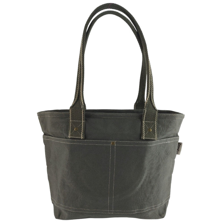 Domelo Damen Handtasche/Shopper. Vegane Schultertasche aus Canvas. Grosse schlichte Tote Tasche aus