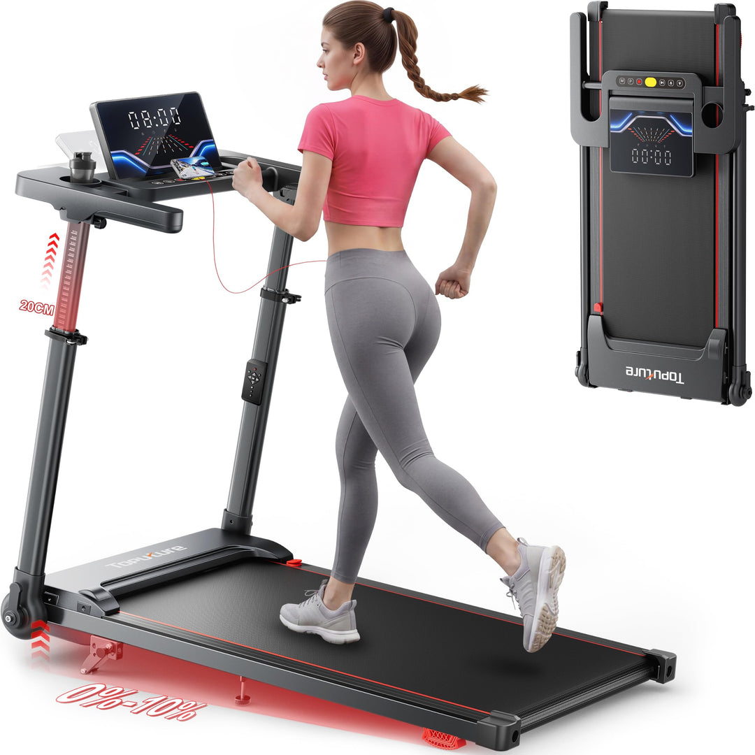 Laufband für Zuhause 12km/h, 6 IN 1 Elektrisches Laufband mit 10% Steigung, 1080MM Einziehbares Stei