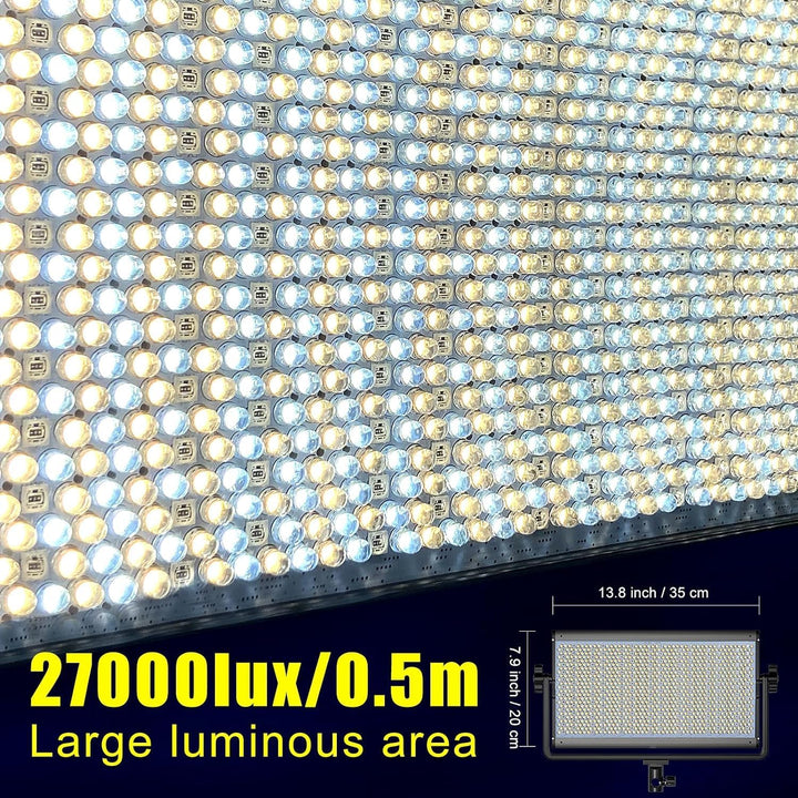 GVM RGB Videolicht Panel mit Stativ Set, 75W LED Videoleuchte mit APP-Steuerung, 3200K-5600K LED Stu