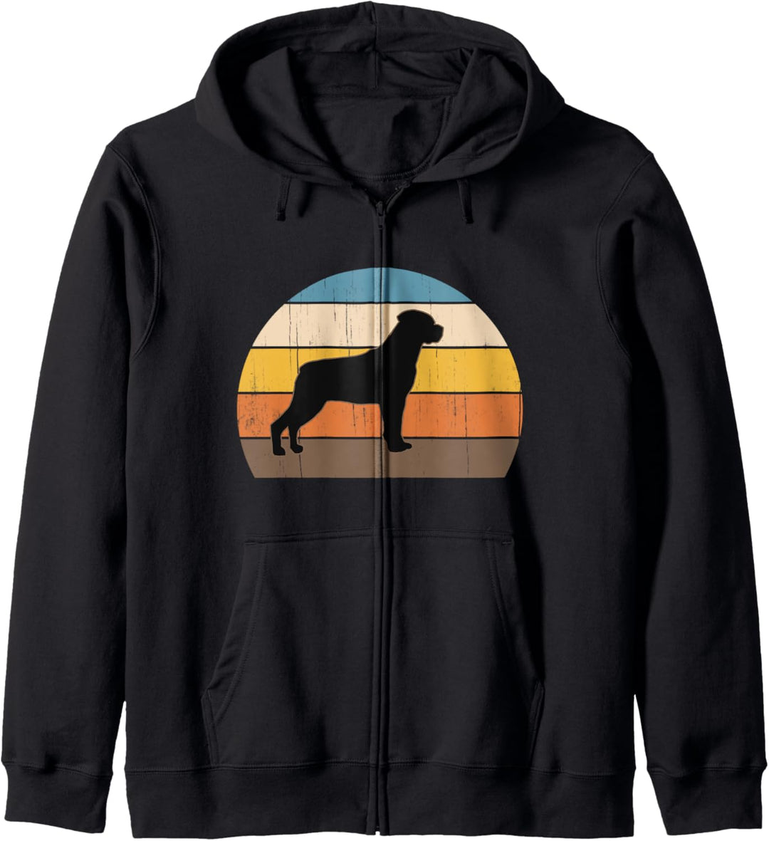 Coole Retro-Sonnenuntergang Rottweiler: Grosser Rottweiler Kapuzenjacke
