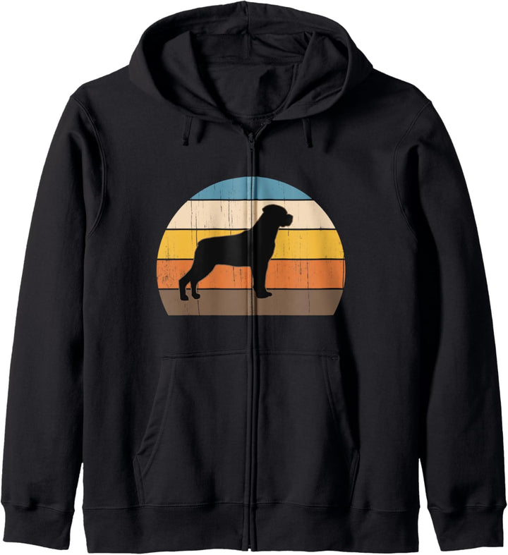 Coole Retro-Sonnenuntergang Rottweiler: Grosser Rottweiler Kapuzenjacke