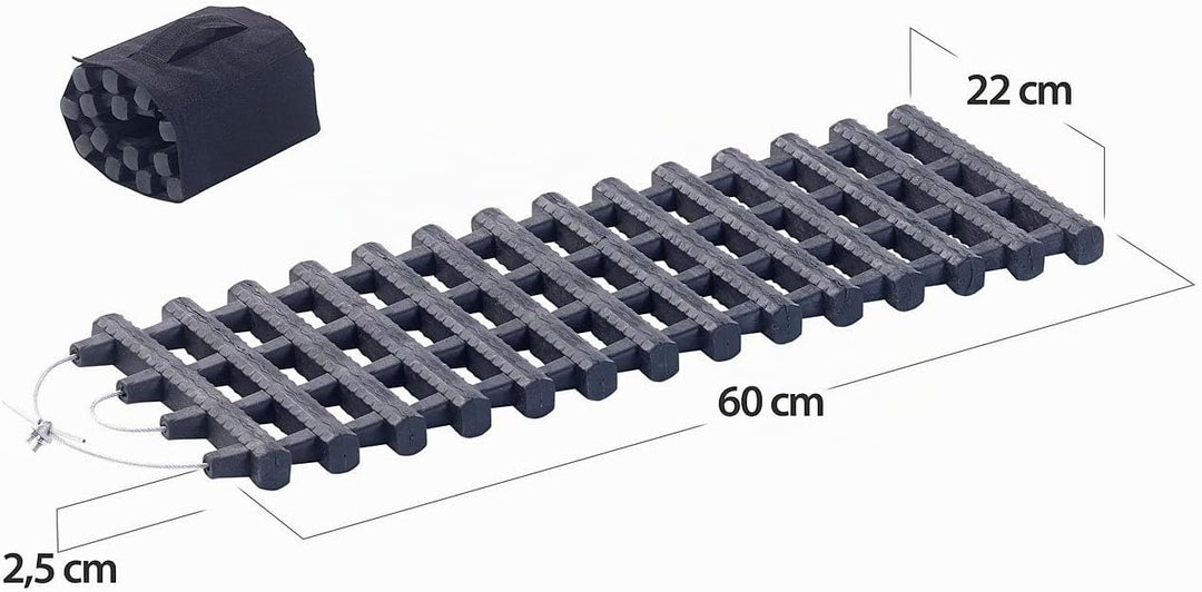 Lescars Anfahrhilfe Sand: 2er-Set Kfz-Anfahrhilfen mit Tragetasche, 60 x 22 cm (Auto Anfahrhilfe, An