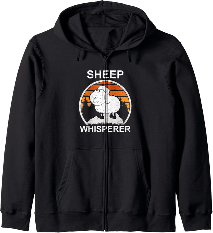 Retro Schafe Flüsterherde Tierherde Bauernhof Kapuzenjacke