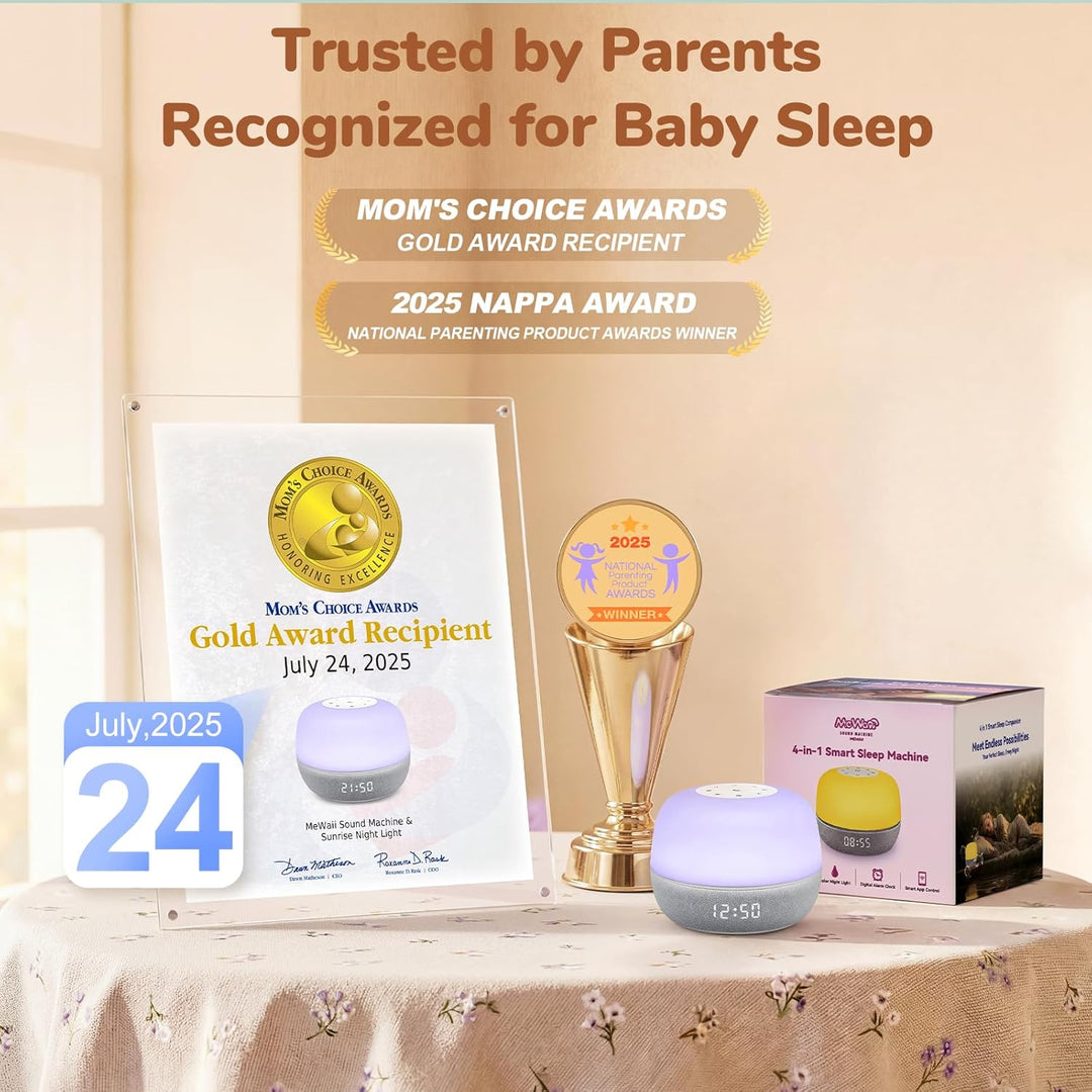 Mewaii White Noise Machine Baby, Nachtlicht Kinder Weisses Rauschen Baby mit kostenloser App, 360 RG