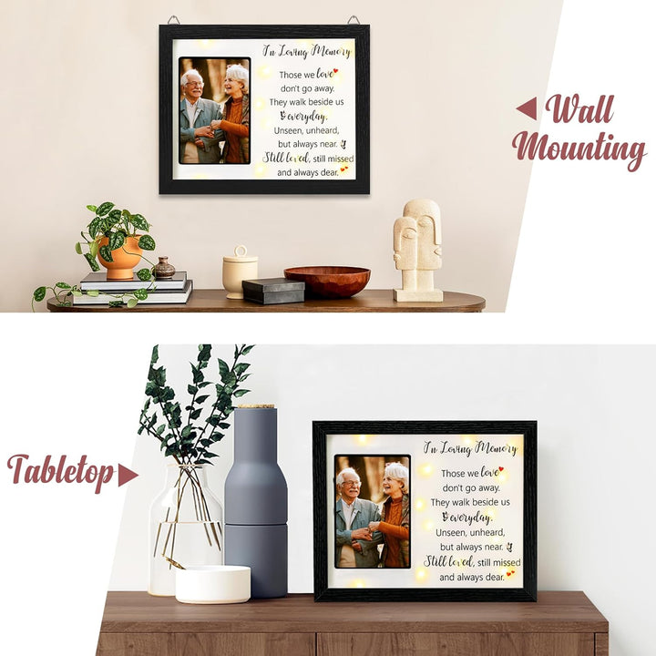 Memorial Gifts LED Shadow Box 10.2x15.2 cm Bilderrahmen – Trauergeschenk für den Verlust von Mutter,