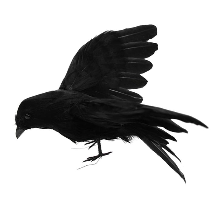 Toddmomy 2 Stück Realistische Deko Grosse Schwarze Vogel Attrappe Halloween Deko für Tisch Garten Pa