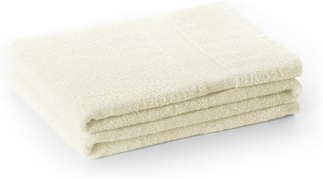 DecoKing 4er Set Baumwolle Qualität 525g/m² 2 Handtücher 50x100 cm und 2 Badetücher 70x140 cm Ecru E