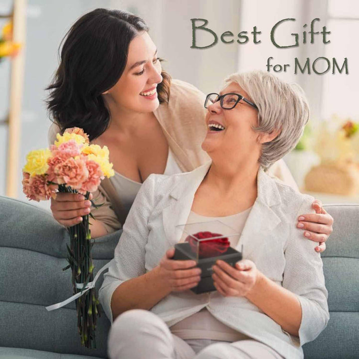 LIHELEI Handgefertigte Rosen Schmuck Geschenk Box mit Herz Kette Halskette für Damen, Geschenke für