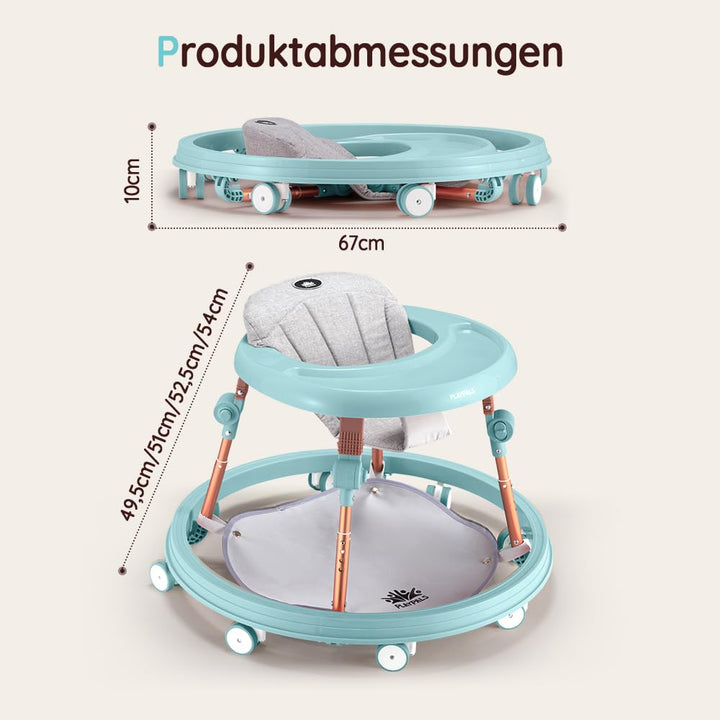 PlayPals 3-in-1 Baby Lauflernhilfe mit Fusspolster für Babys von 6–18 Monaten Mint, Mint