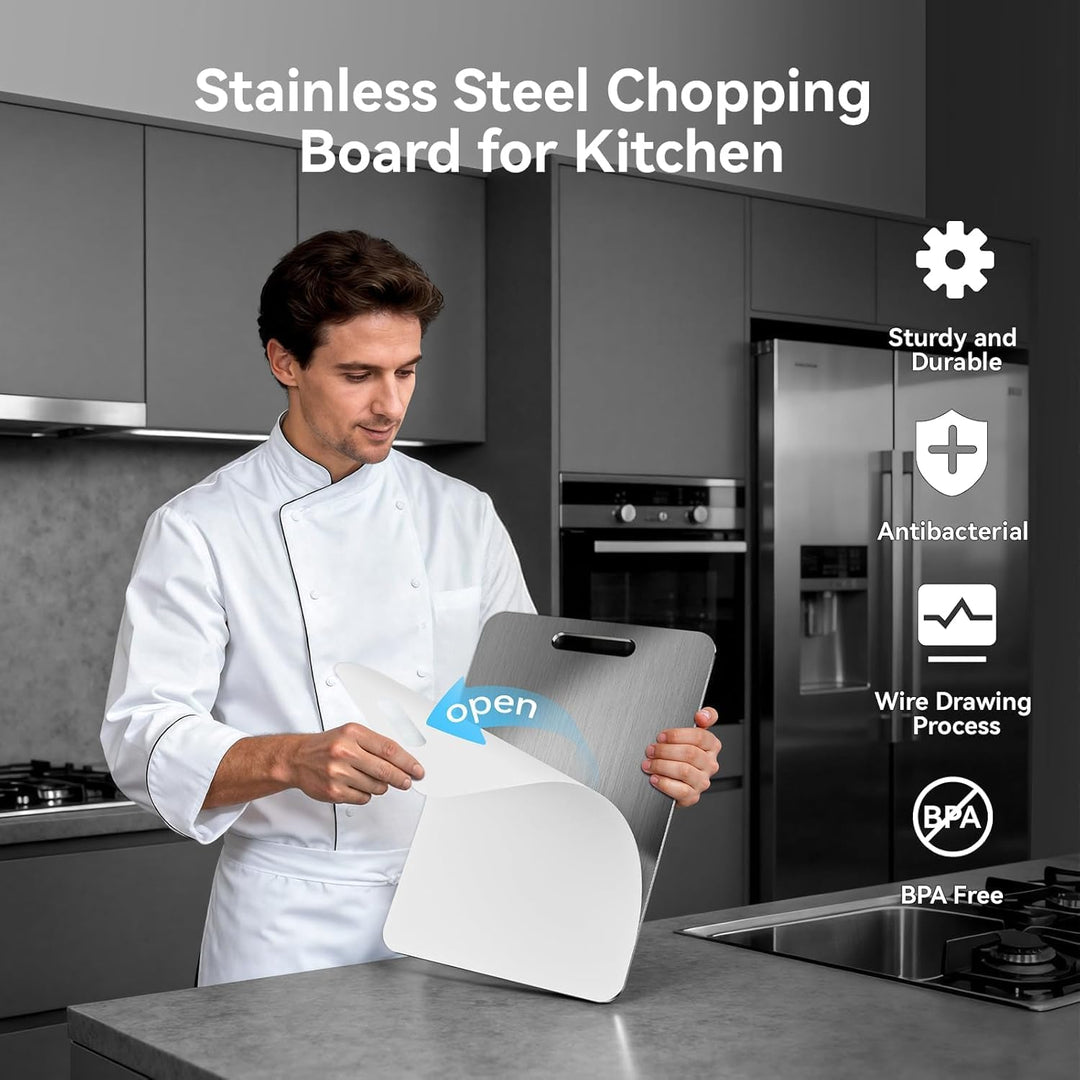 Titan Schneidebrett, Titanium Schneidebrett, schneidebrett Edelstahl, Titanium Cutting Board, Stainl