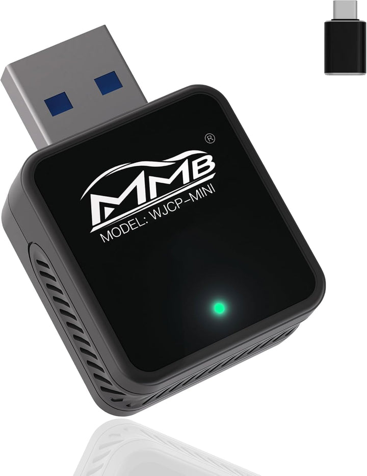 MMB WJCP-MINI CarPlay Wireless Adapter,2024 Upgrade Wireless Car Play Adapter-Dongle, Wandelt Werkse
