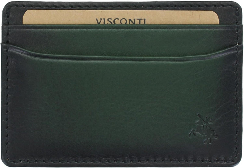 Visconti Atelier Collection Evan Kreditkartenetui aus Leder, RFID-blockierend, AT54, Schwarz und Dun