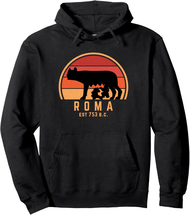 Vintager Sonnenuntergang Roms Lupa Capitolina Pullover Hoodie