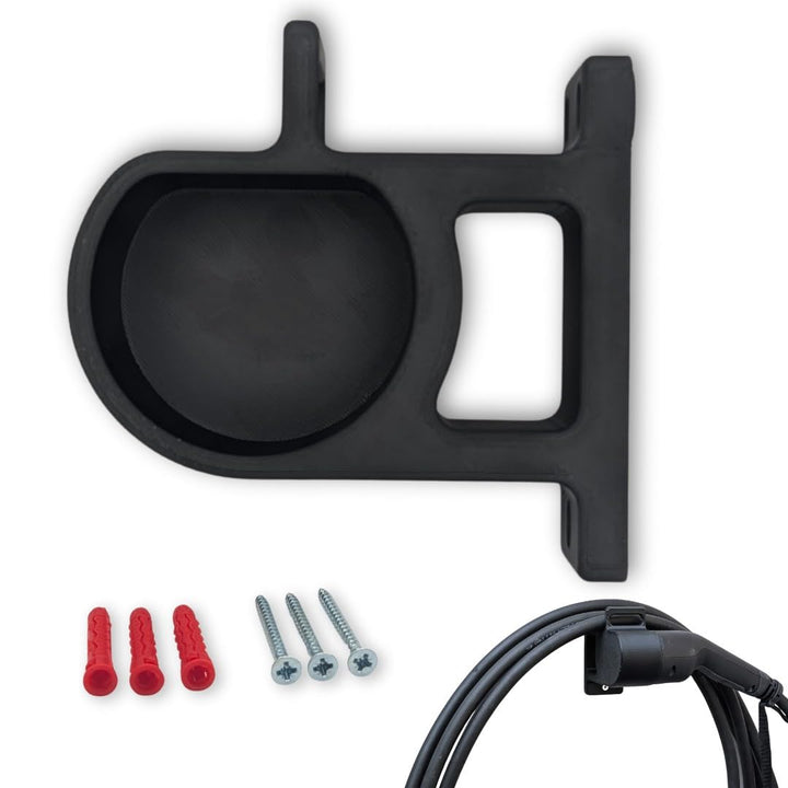 Wandhalterung Typ 2 Ladekabel seitlich | EV Steckerhalter mit Kabelhalter | Made in Germany | wetter