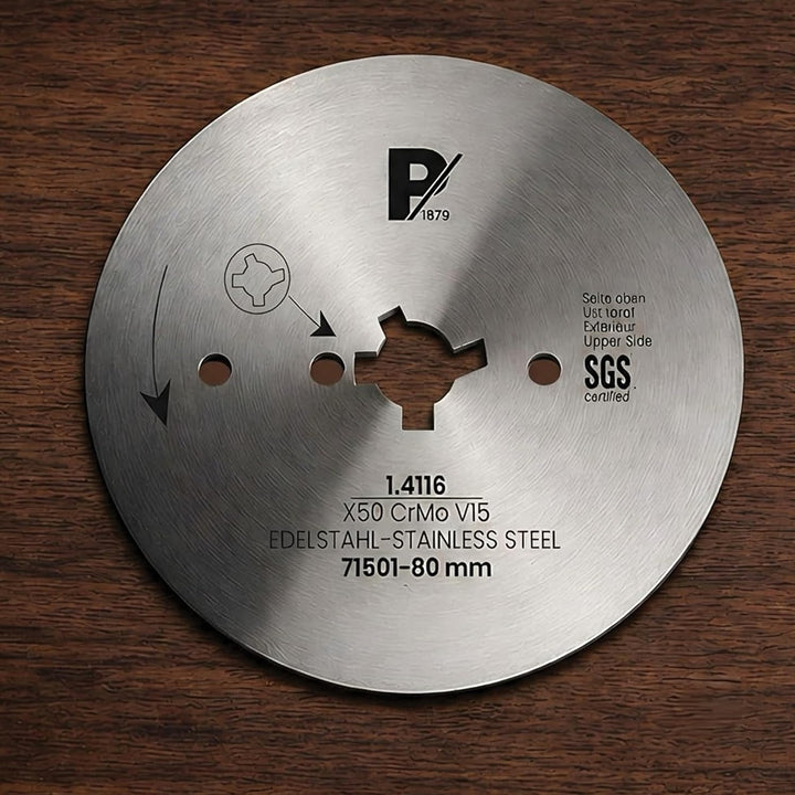 Pirge Kreismesser Universal 80 mm - Schärfstes Dönermesser aus Edelstahl in Premium Qualität (Glatt