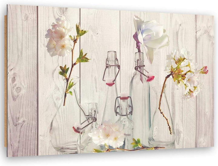 Wandbild Blumen Modern Deko Kunst Bilder Shabby Chic Beige 90x60 cm M14330 90x60 cm, M14330 90x60 cm