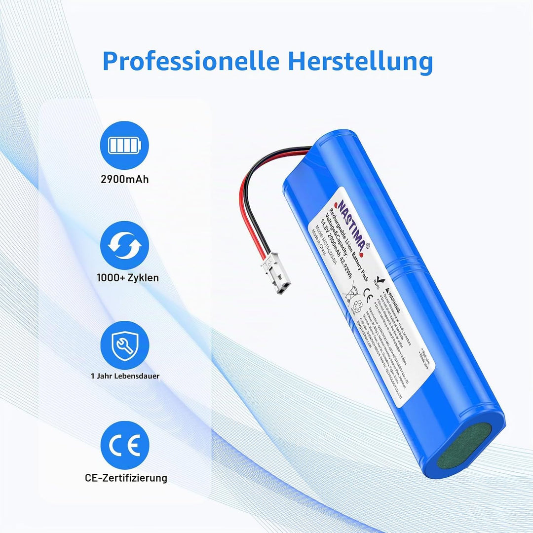 NASTIMA 14,8V 2900mAh Li-ion Akku, Ersatz Akku für Medion MD 18500 18501 18600 Serie Staubsauger