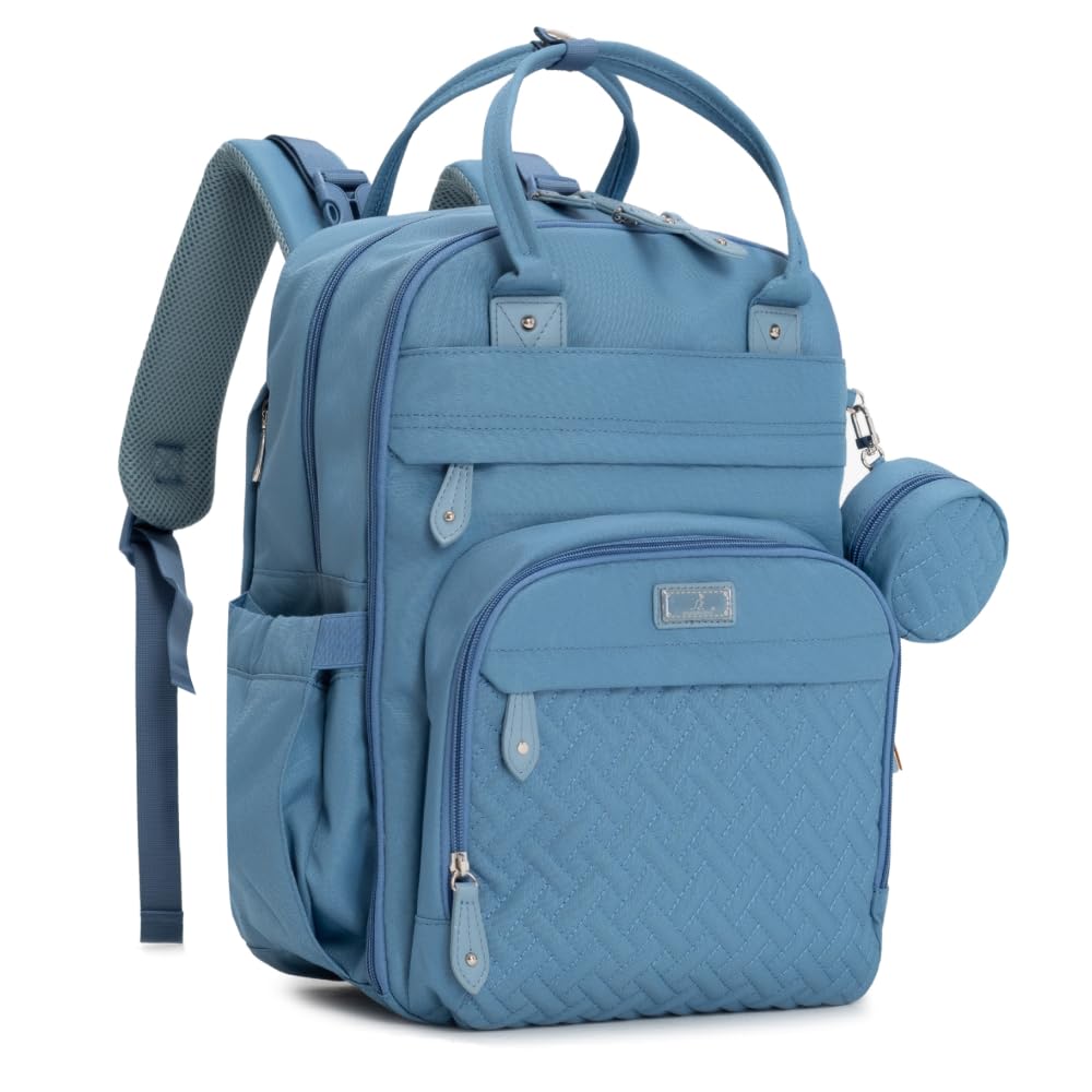 BabbleRoo Wickeltasche Rucksack – Grosse Kapazität, 17 Taschen, Wasserabweisend – mit Wickelauflage,
