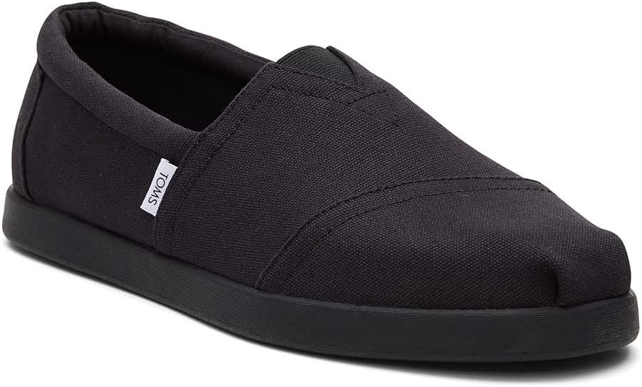 TOMS Herren Alp FWD Flacher Slipper 40.5 EU Black Black Recycled Cotton Canvas, 40.5 EU Black Black