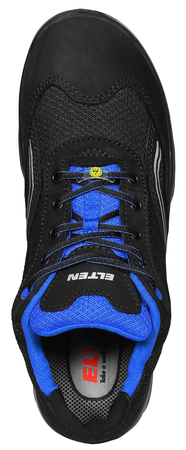 ELTEN Sicherheitsschuhe AMBITION blue Low ESD S1, Herren, sportlich, leicht, schwarz/blau, Stahlkapp