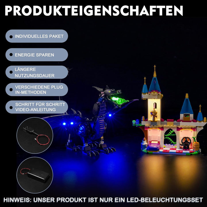 Licht-Kit Set für Lego Maleficent’s Dragon Form 43240 (Kein Lego), Dekorationsbeleuchtungsset für Le