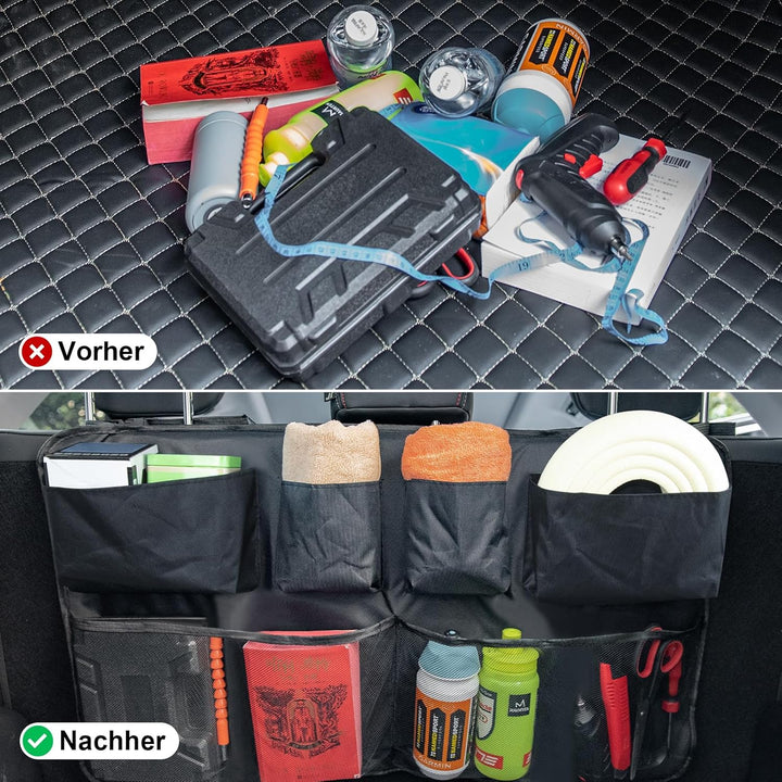 Auto Organizer – Praktische Kofferraumtasche mit 8 Fächern für mehr Ordnung im SUV