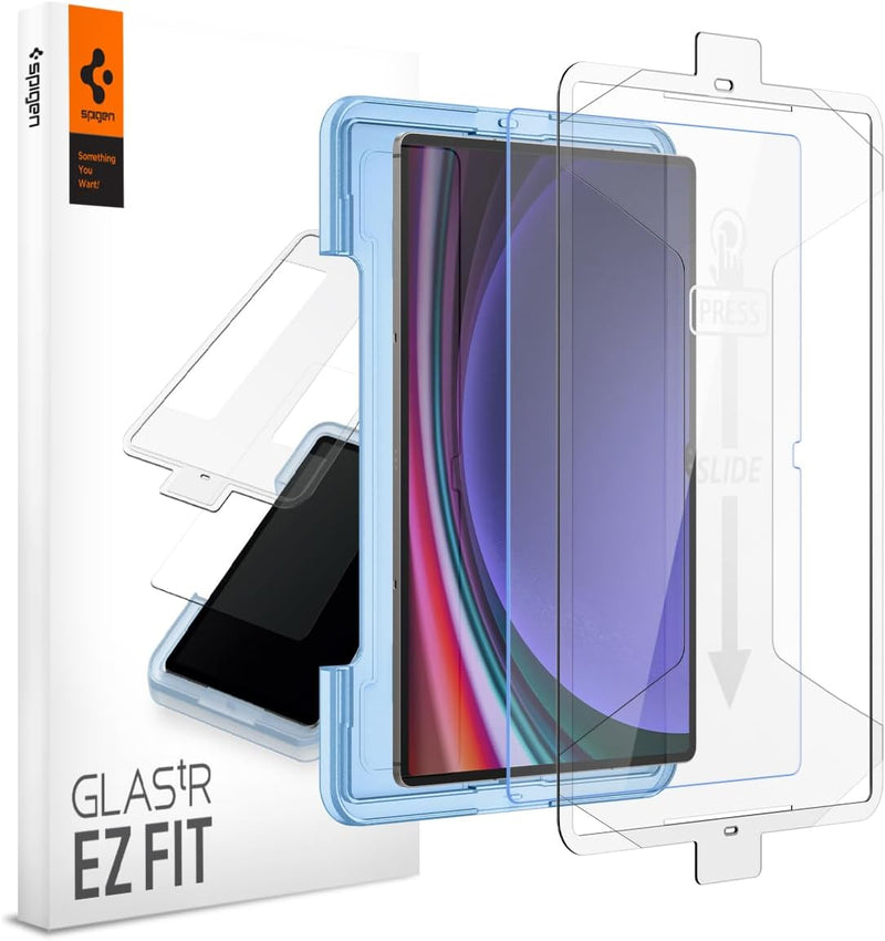 Spigen Glas.tR EZ Fit Schutzfolie kompatibel mit Samsung Galaxy Tab S9 Ultra, 14.6 Zoll, Schablone f