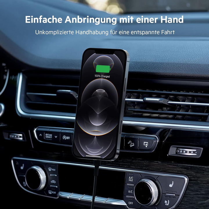 BelkinBoostChargedrahtloser magnetischer Kfz-Telefon-Halter, kompatibel mitMagSafe-fähigemiPhone14/1