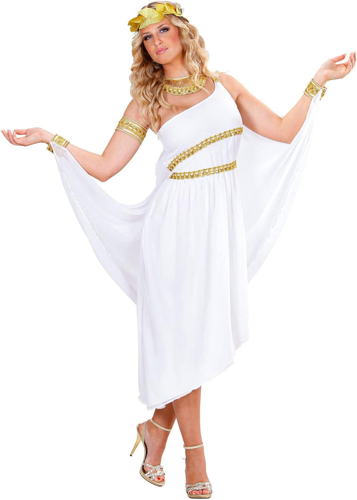 "GREEK GODDESS" (toga dress with cuffs, collar, armlet, head wreath) - (L), L