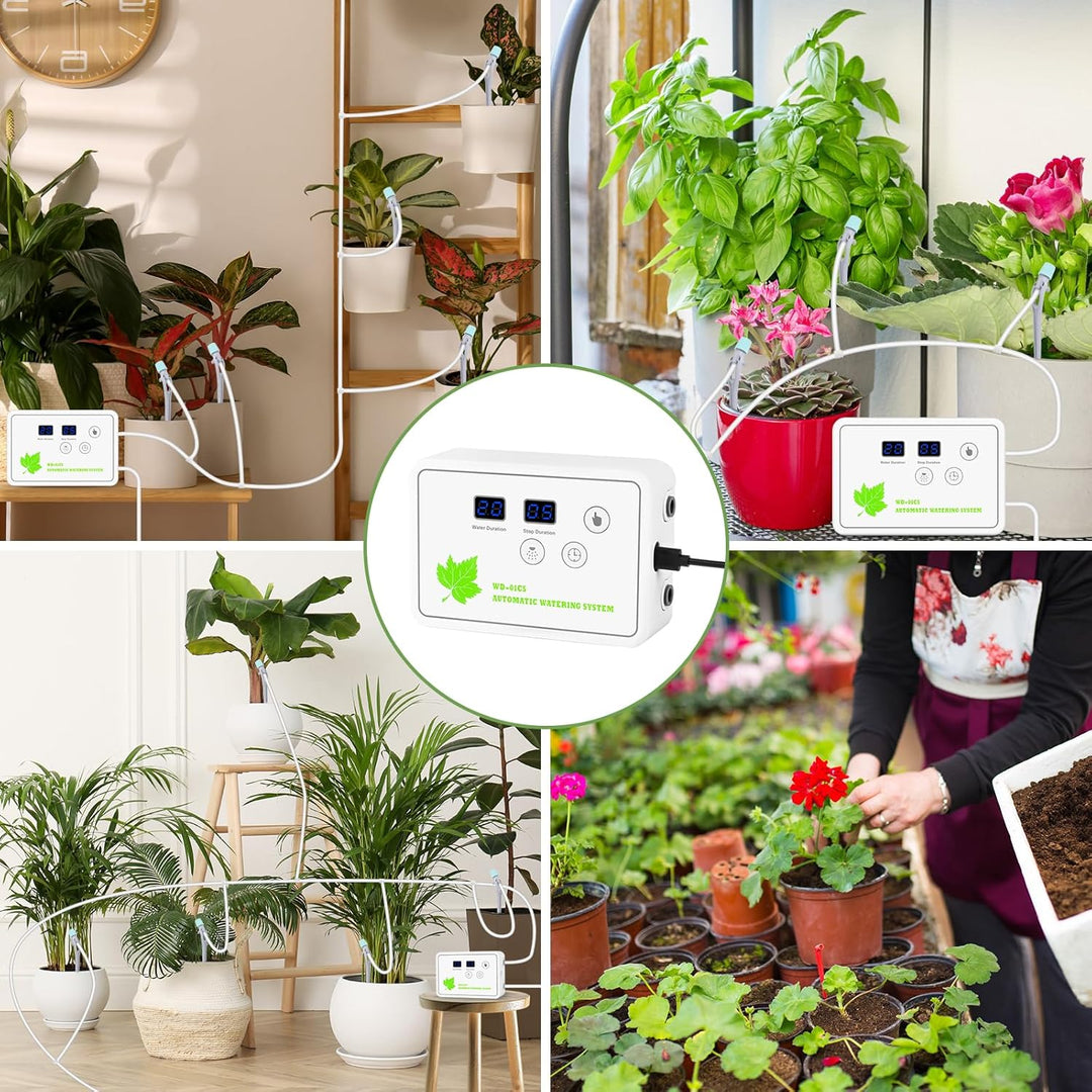 Automatisches Bewässerungssystem Indoor,GuKKK DIY Tropfbewässerungsset Gesteuert mit 12 m Schlauch,G