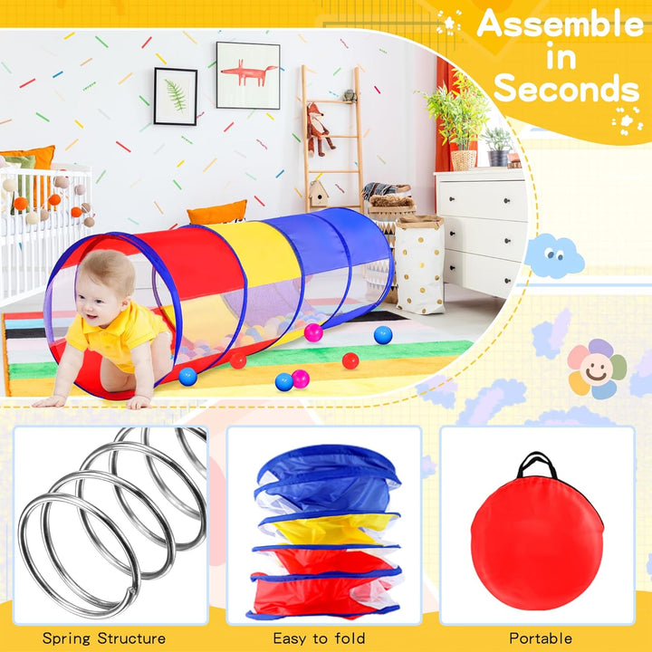 Fantasievoller Spieltunnel für Kinder ab 1 2 3 Jahr,Vielseitiger Krabbeltunnel,auch als Agility Tunn