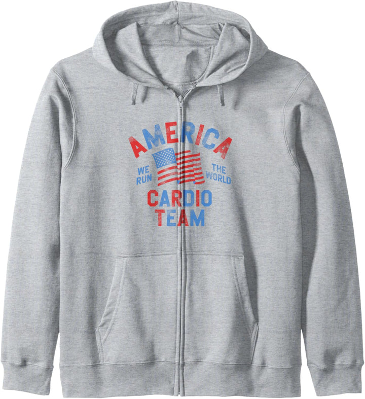 Fourth Of July America Cardio Team Stars & Stripes Kapuzenjacke