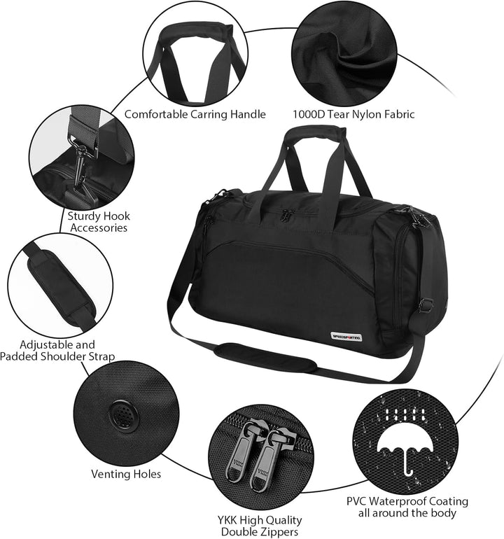 Speedsporting Sporttasche Männer Reisetasche Wasserdicht Fitnesstasche für männer mit Schuhfach Gym
