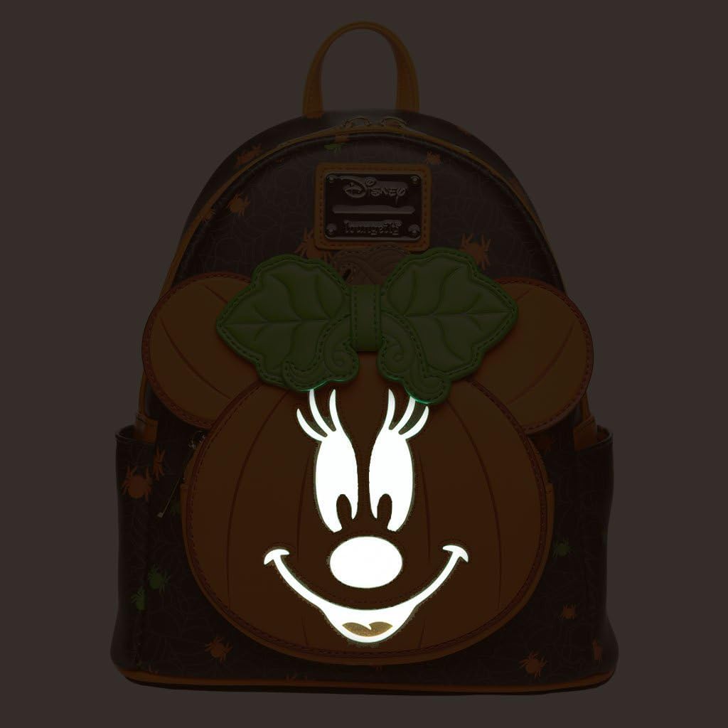 Loungefly Disney Glow in the Dark Pumpkin Minnie Mouse Damen Rucksack, Mehrfarbig, Einheitsgrösse, W