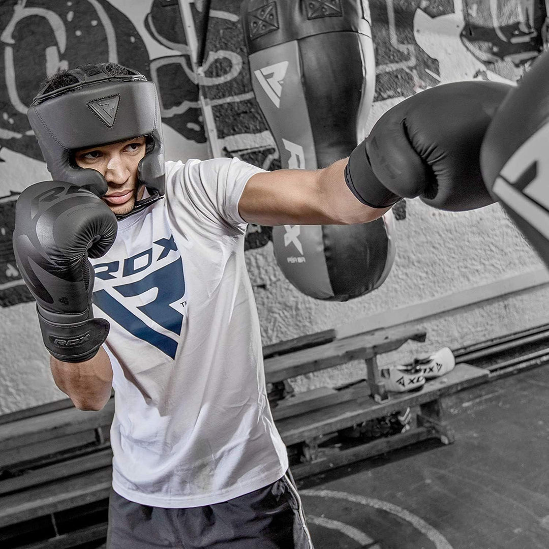 RDX MMA Handschuhe für Kampfsport | Genehmigt von SMMAF | Maya Hide Leder Trainingshandschuhe Sparri