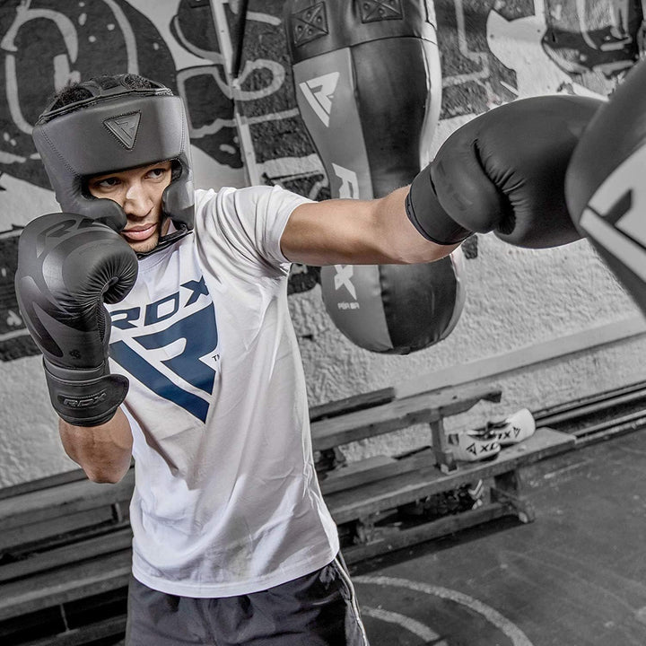 RDX MMA Handschuhe für Kampfsport | Genehmigt von SMMAF | Maya Hide Leder Trainingshandschuhe Sparri