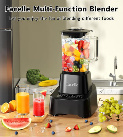 Standmixer, Facelle Mixer Smoothie Maker für Smoothies und Shakes, 1,6L Glasmixer mit Touchscreen 3+